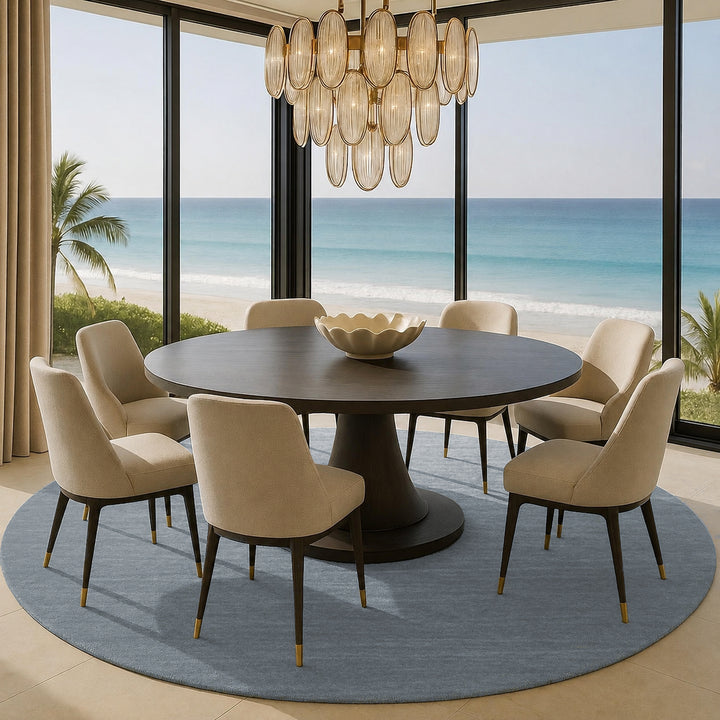 Livia Silver Blue Handloom Knotted Rug 100% Pure Wool