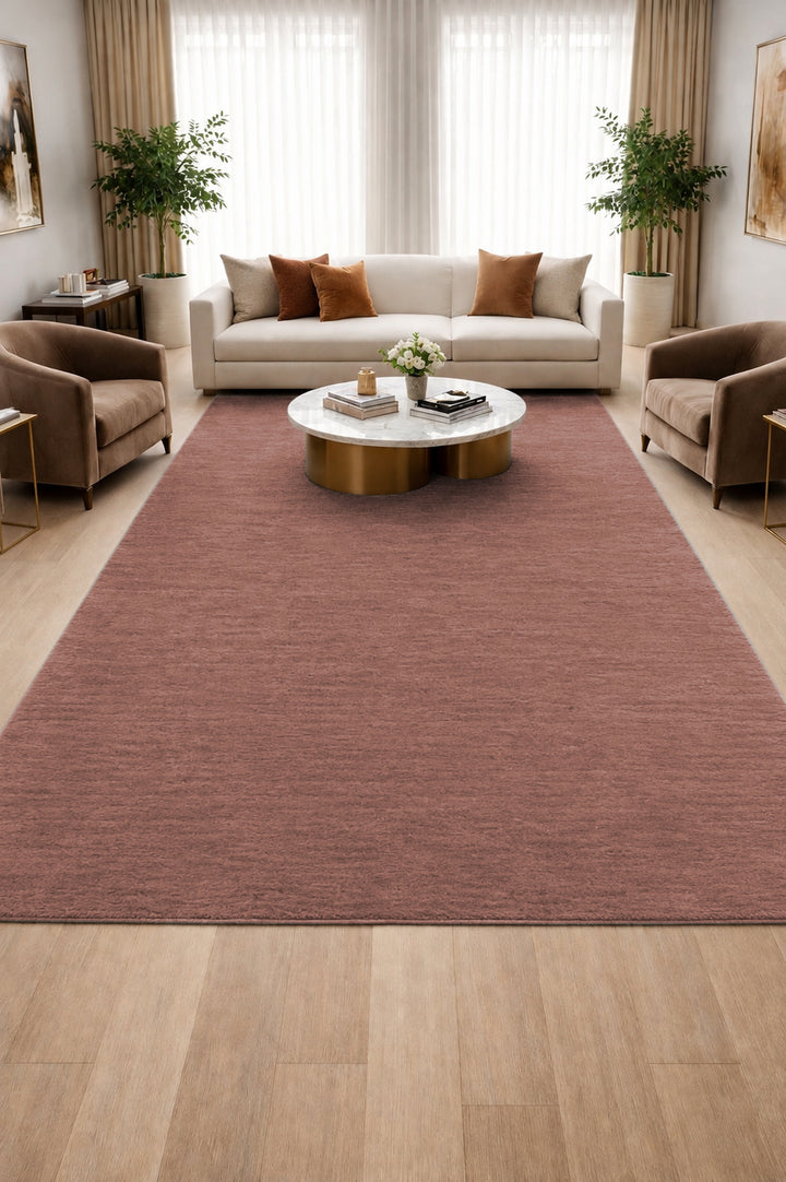 Livia Rose Taupe Handloom Knotted Rug 100% Pure Wool