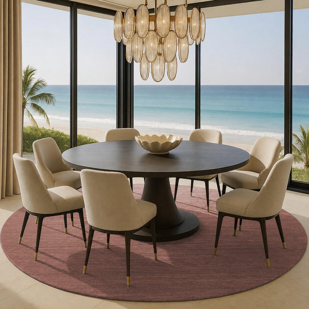 Livia Rose Taupe Handloom Knotted Rug 100% Pure Wool