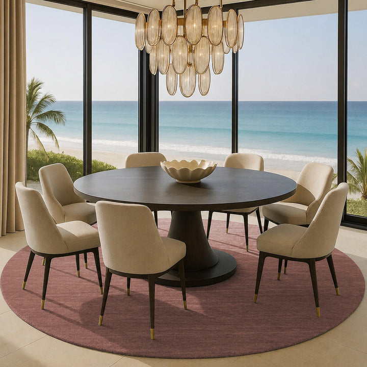 Livia Rose Taupe Handloom Knotted Rug 100% Pure Wool