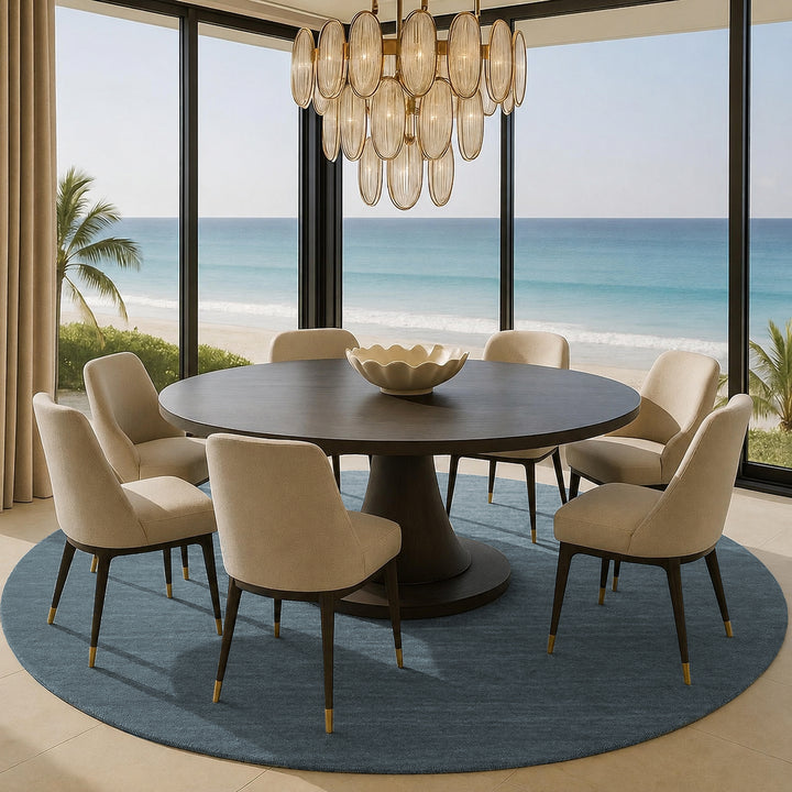 Livia Dusty Blue Handloom Knotted Rug 100% Pure Wool