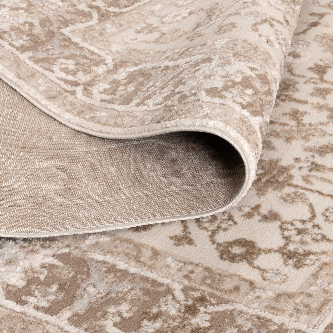 Sierra Oriental Border Beige Rug