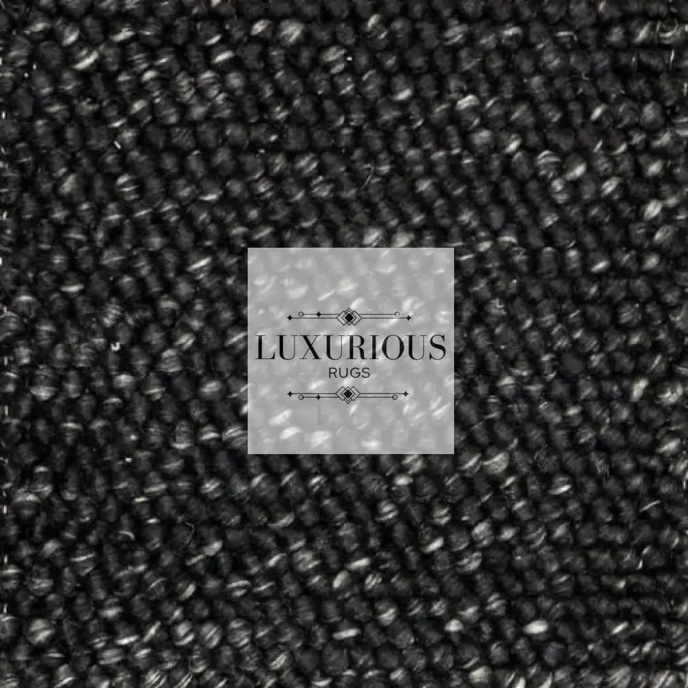Pebbles Black Wool Hand Woven Rug custom