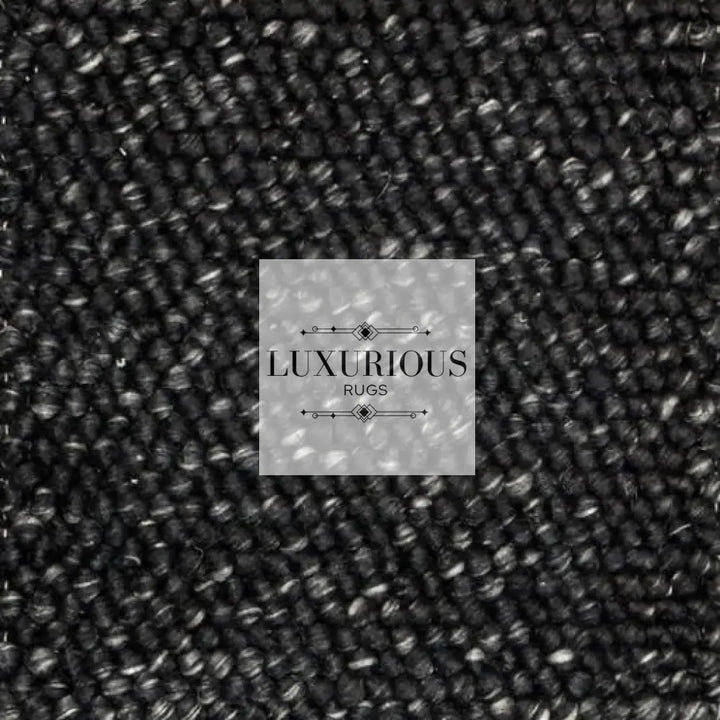 Pebbles Black Wool Hand Woven Rug custom