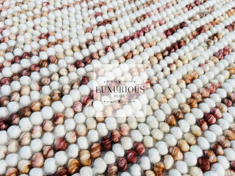 Pebbles Blush Hand Woven Wool Rug