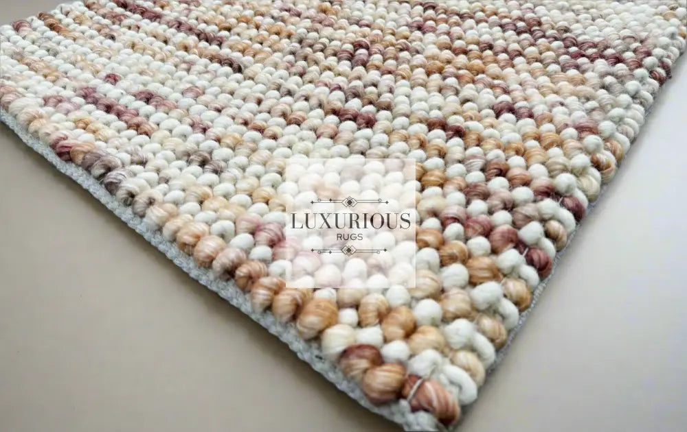 Pebbles Blush Hand Woven Wool Rug