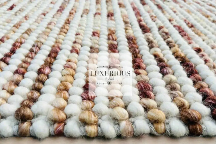 Pebbles Blush Hand Woven Wool Rug