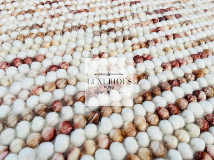 Pebbles Blush Hand Woven Wool Rug
