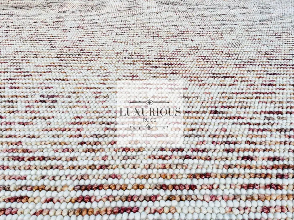 Pebbles Blush Hand Woven Wool Rug