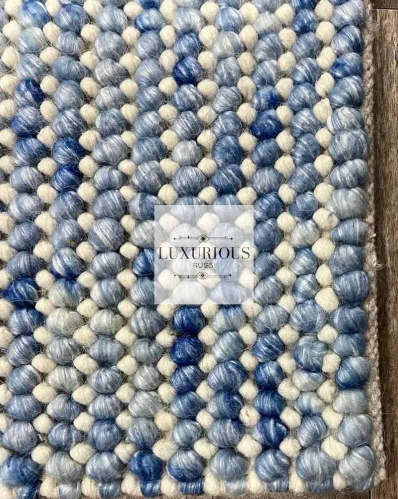 Pebbles Cherry Blue Horizon Hand Woven Wool Rug