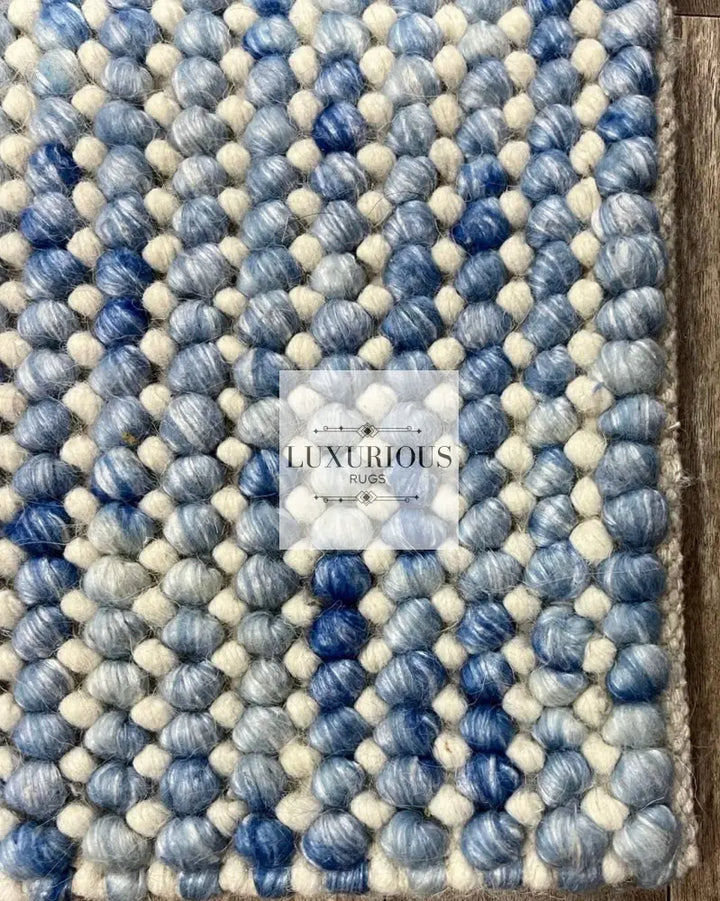 Pebbles Cherry Blue Horizon Hand Woven Wool Rug