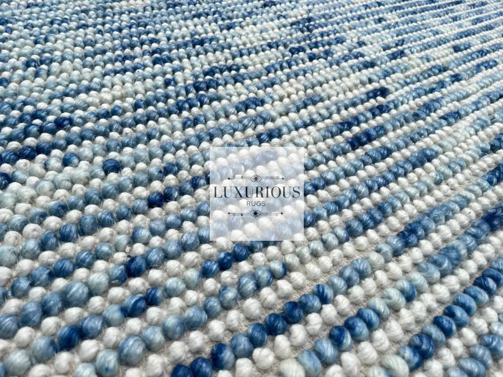 Pebbles Cherry Blue Horizon Hand Woven Wool Rug