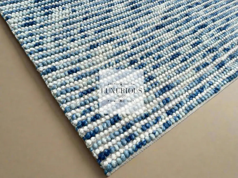 Pebbles Cherry Blue Horizon Hand Woven Wool Rug