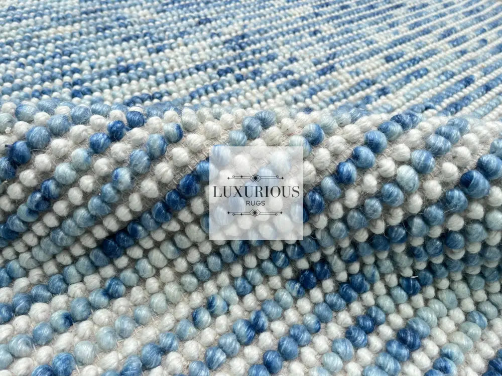 Pebbles Cherry Blue Horizon Hand Woven Wool Rug