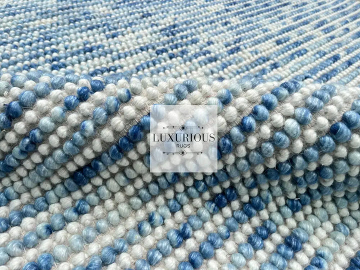 Pebbles Cherry Blue Horizon Hand Woven Wool Rug