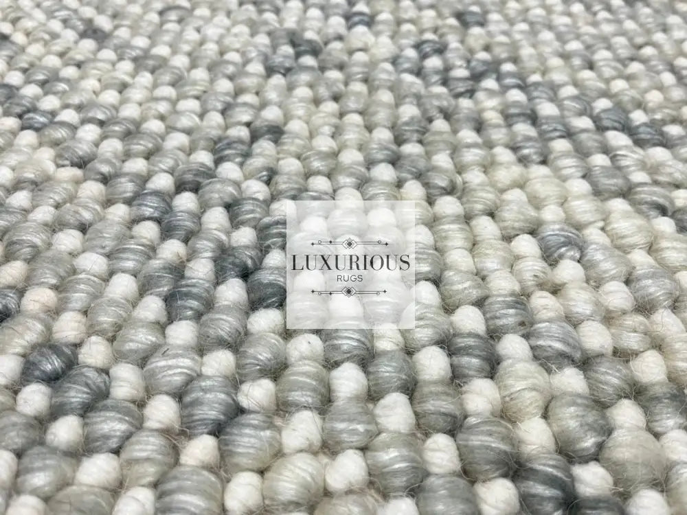 Pebbles Cherry Frosted Stone Hand Woven Wool Rug