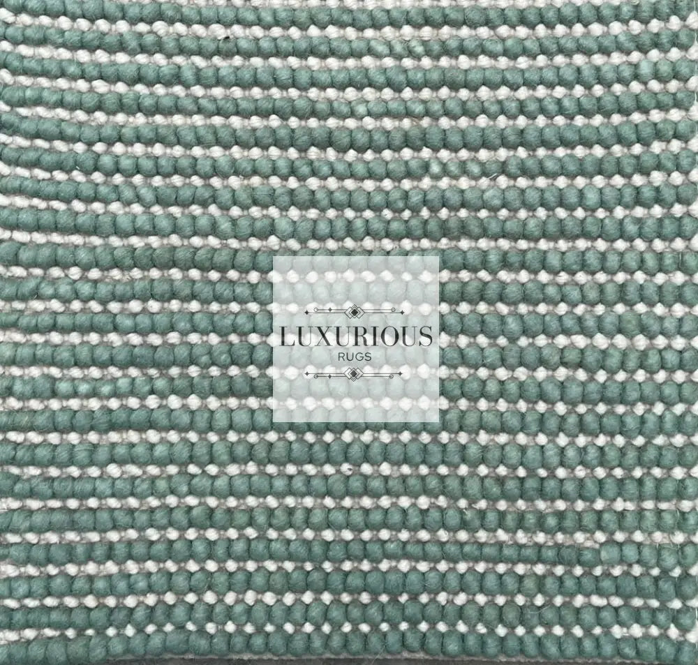Pebbles Cherry Green Ivory Wool Hand Woven Rug custom