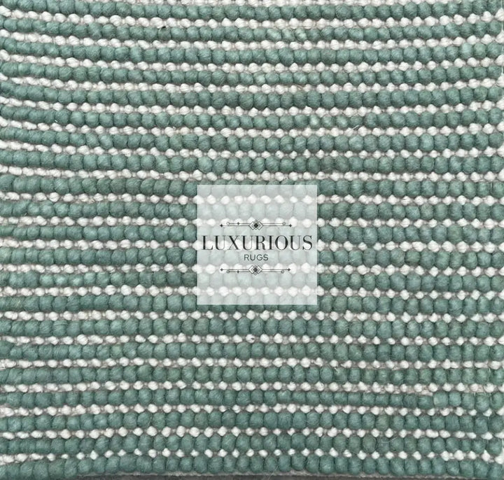 Pebbles Cherry Green Ivory Wool Hand Woven Rug custom