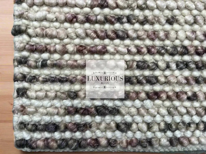 Pebbles Cherry Mosaic Ivory Drift Hand Woven Wool Rug