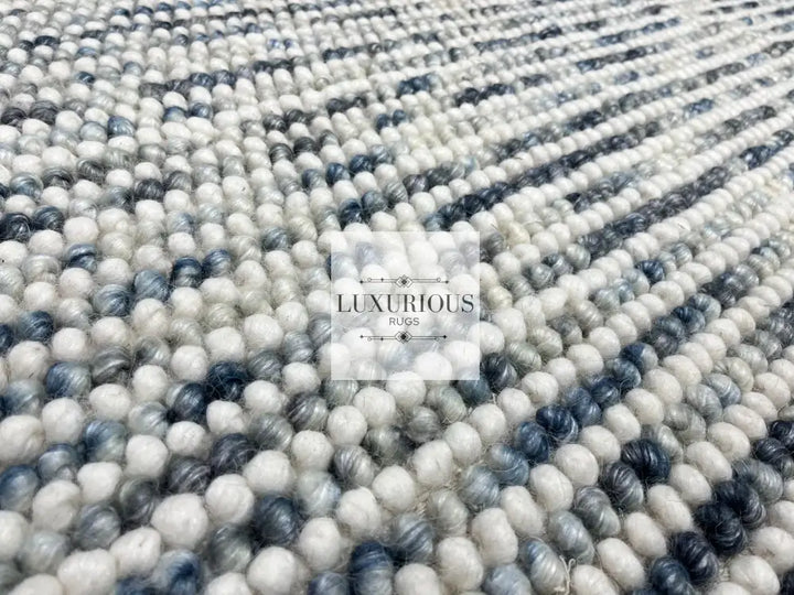 Pebbles Cherry Ocean Stone Weave Multi Colour Hand Woven Wool Rug