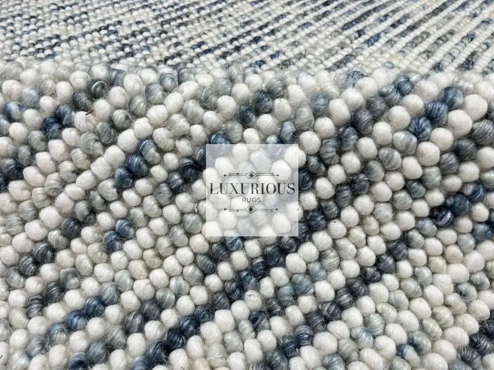 Pebbles Cherry Ocean Stone Weave Multi Colour Hand Woven Wool Rug