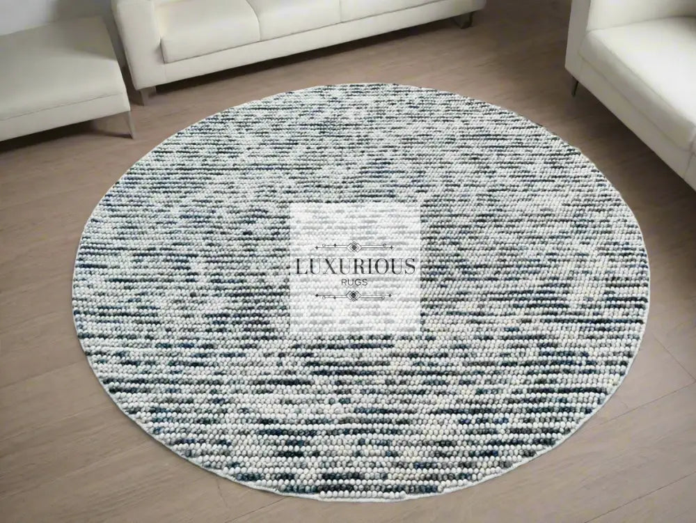 Pebbles Cherry Ocean Stone Weave Multi Colour Hand Woven Wool Rug