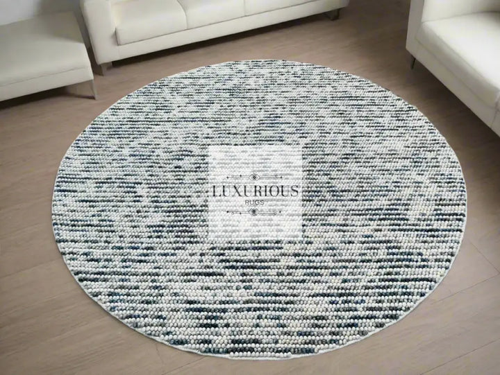 Pebbles Cherry Ocean Stone Weave Multi Colour Hand Woven Wool Rug
