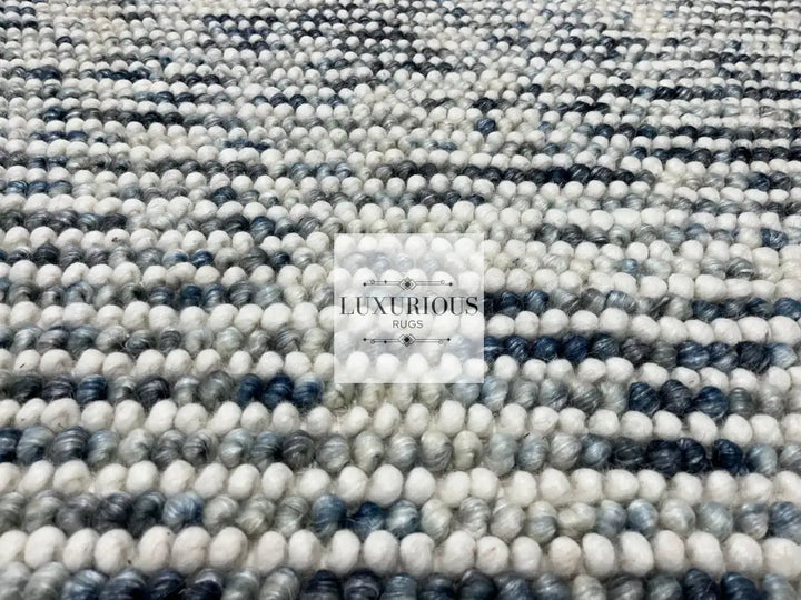 Pebbles Cherry Ocean Stone Weave Multi Colour Hand Woven Wool Rug