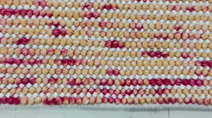 Pebbles Cherry Orange and Red Hand Woven Wool Rug