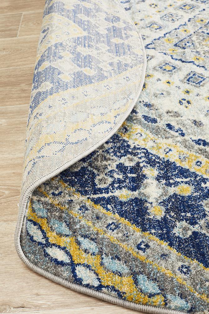 Babylon 203 Navy Round Rug
