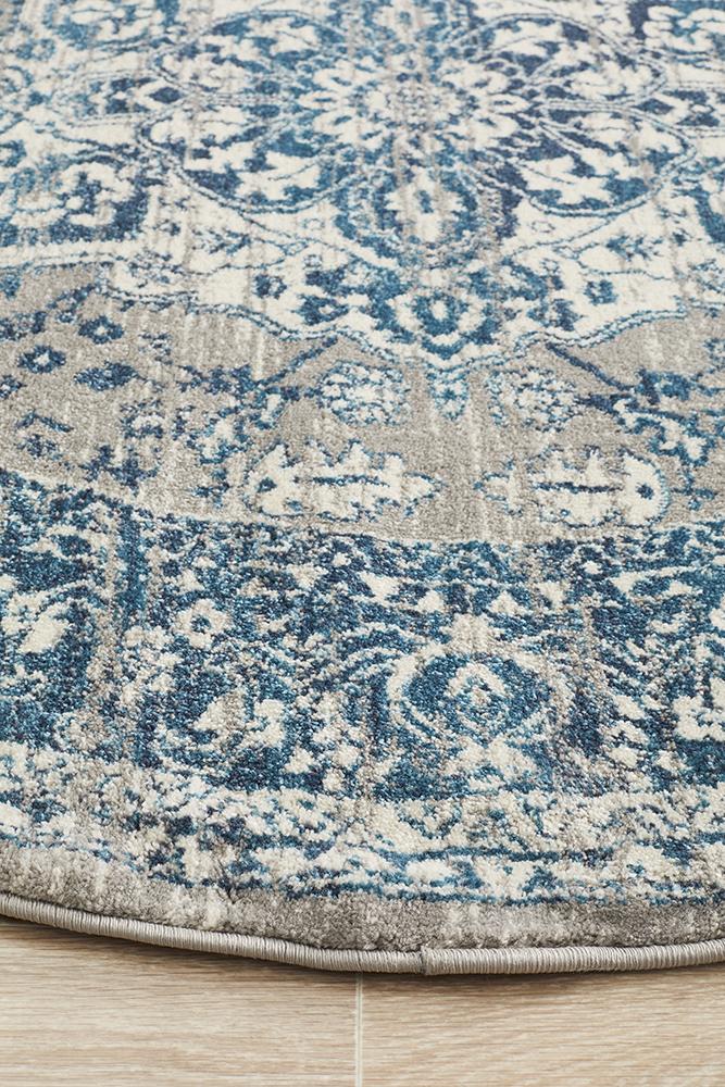 Babylon 207 Blue Round Rug