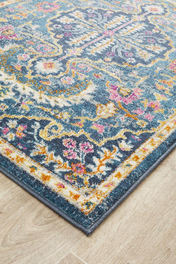 Babylon 209 Navy Round Rug