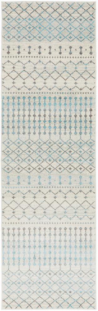 Evoke Slate White Transitional Runner Rug
