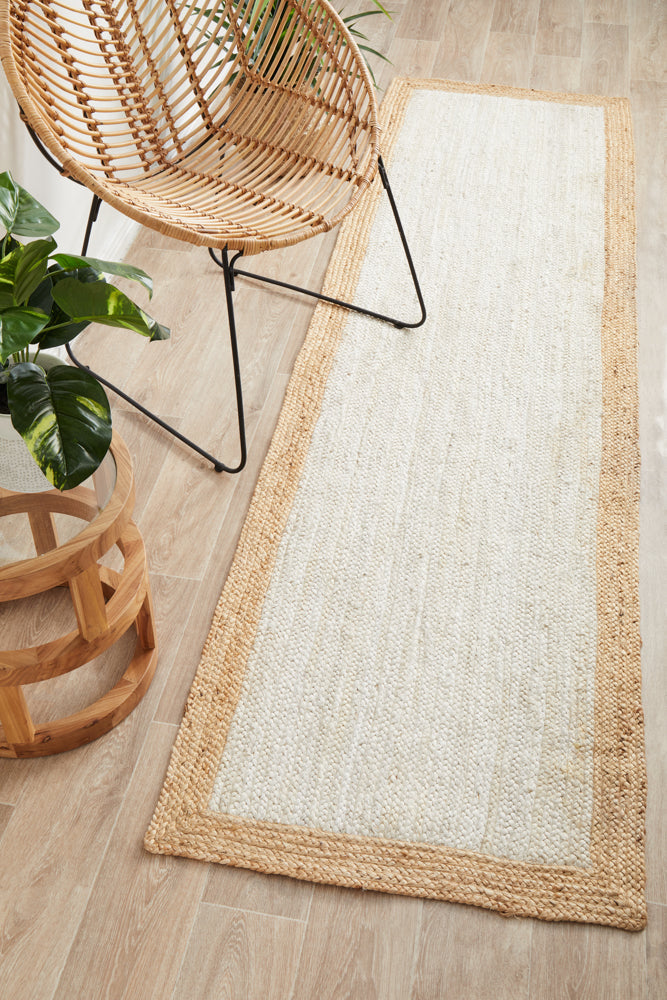 Noosa 222 White Runner Rug