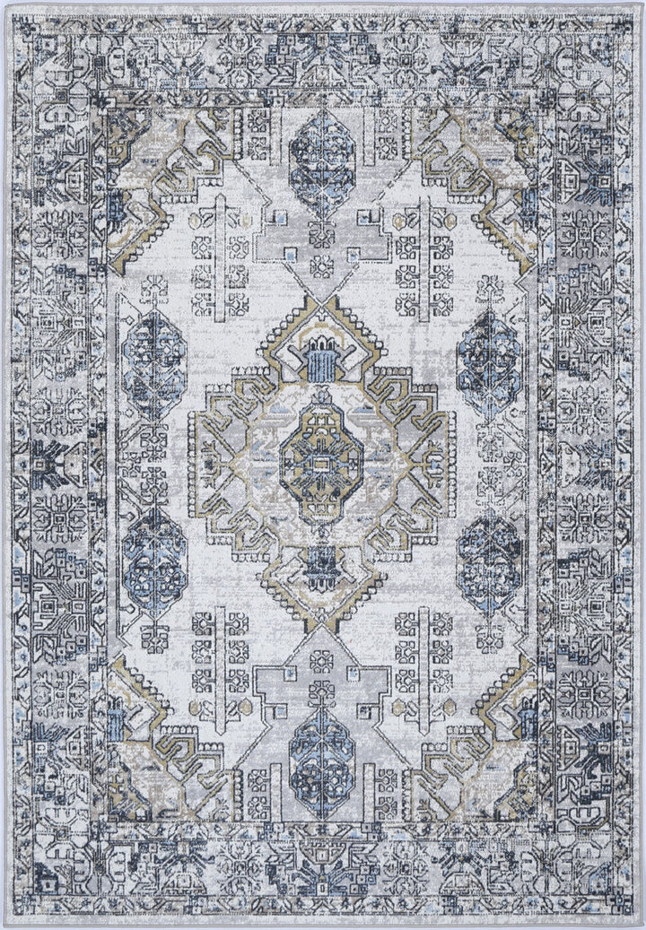 Limani Taicang Blue & Grey Traditional Soft Rug