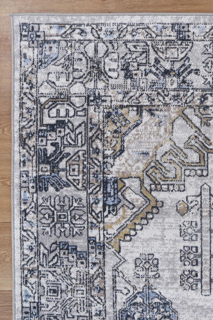 Limani Taicang Blue & Grey Traditional Soft Rug