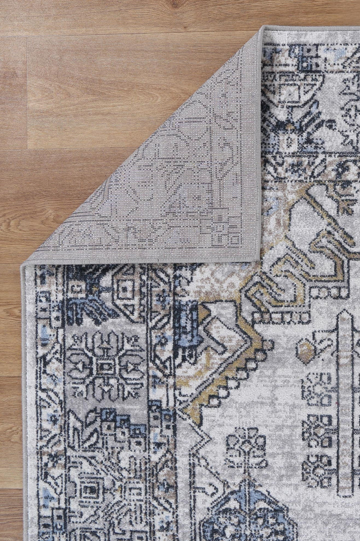 Limani Taicang Blue & Grey Traditional Soft Rug