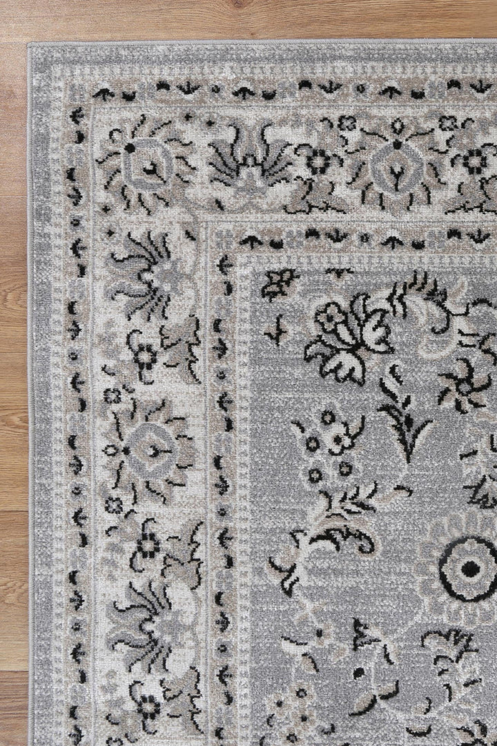 Limani Hamburg Grey Traditional Soft Rug