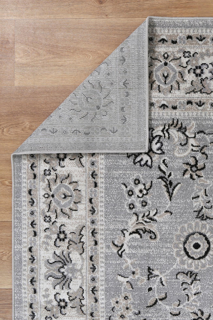 Limani Hamburg Grey Traditional Soft Rug