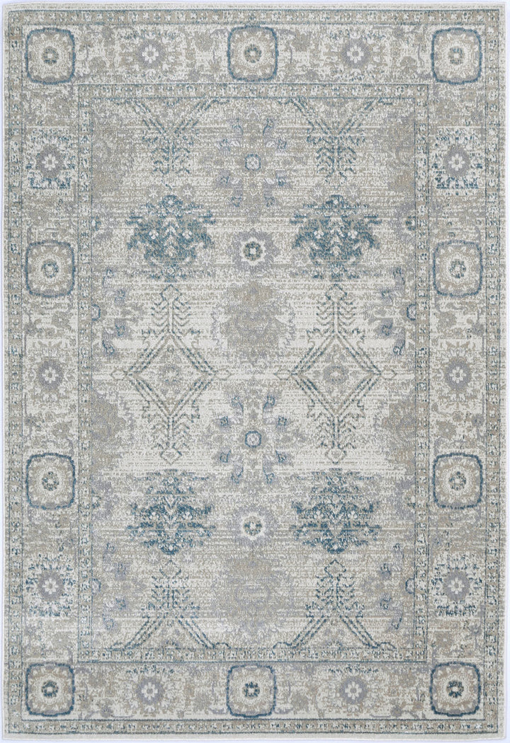 Limani Antwerp Cream & Blue Traditional Soft Rug