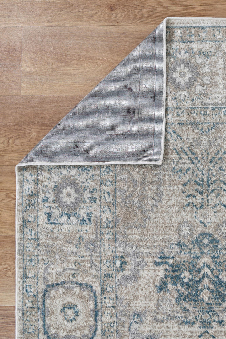 Limani Antwerp Cream & Blue Traditional Soft Rug