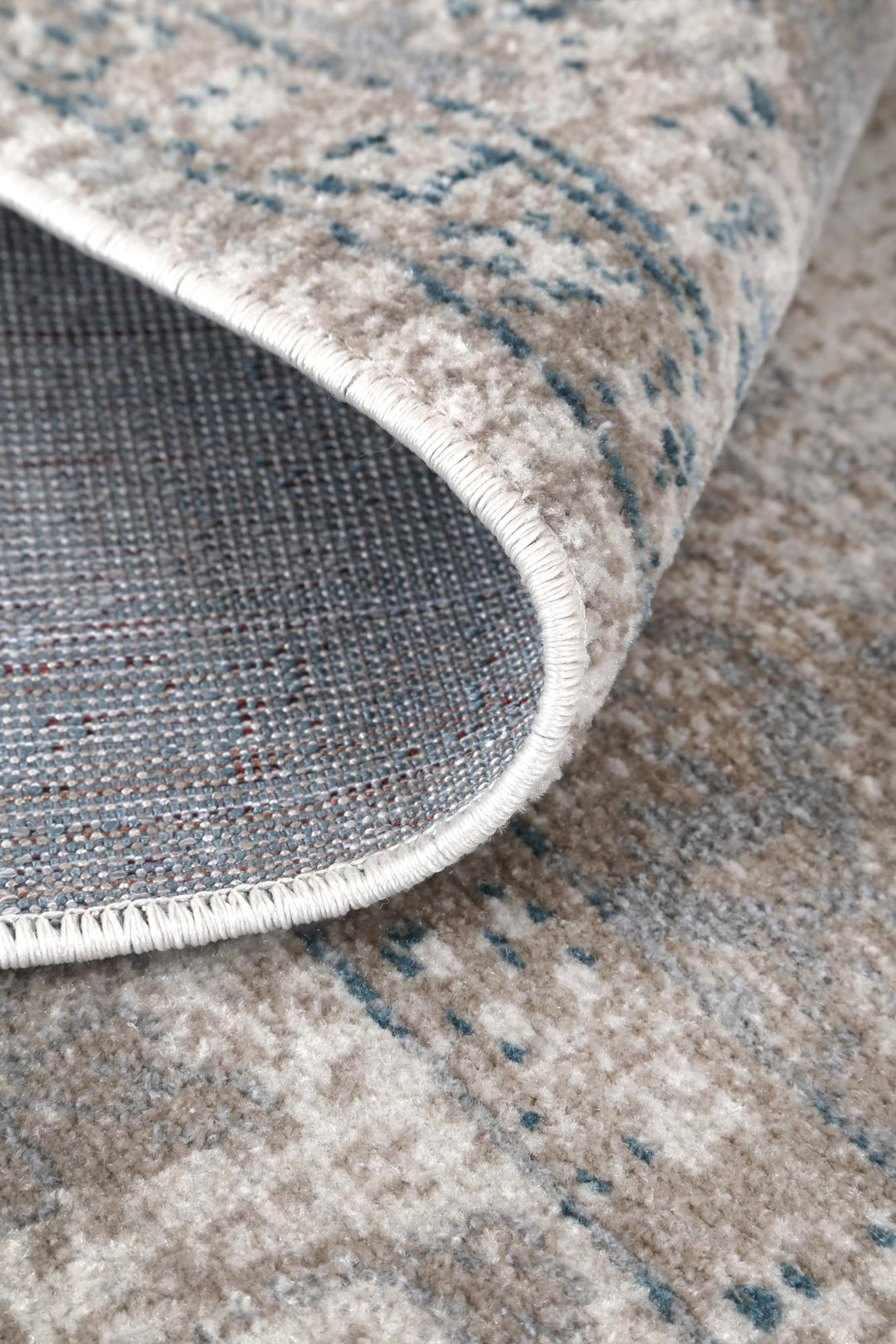 Limani Antwerp Cream & Blue Traditional Soft Rug