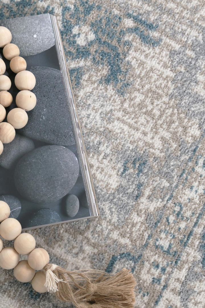 Limani Antwerp Cream & Blue Traditional Soft Rug
