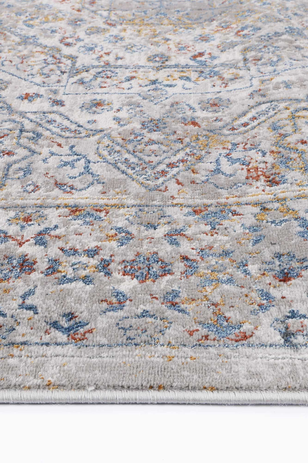 Malo Aurora Grey & Blue Traditional Rug