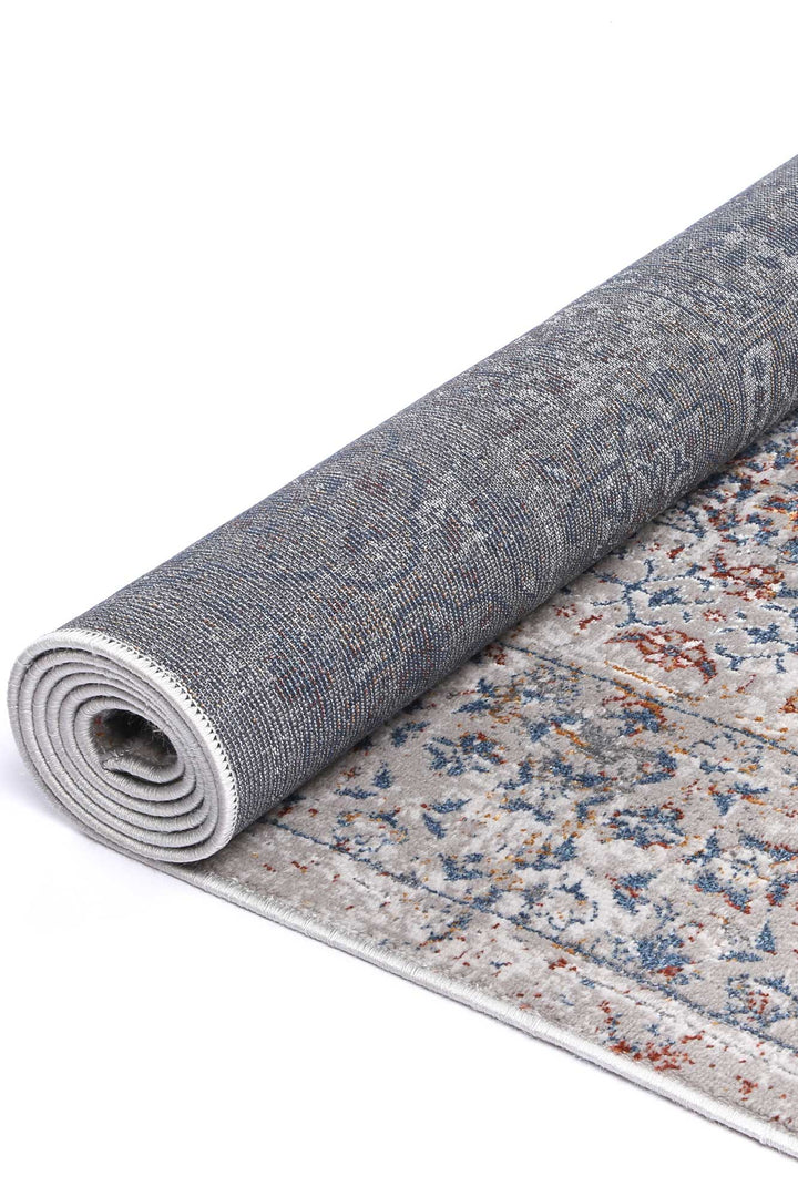 Malo Aurora Grey & Blue Traditional Rug
