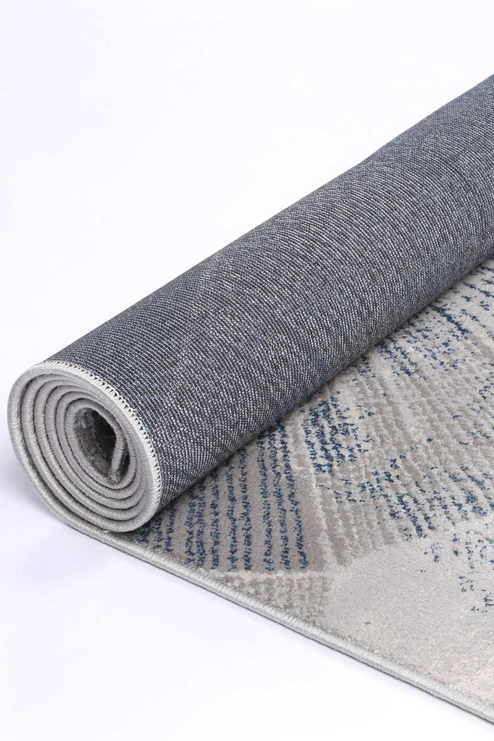 Malo Mason Grey & Blue Geometric Rug