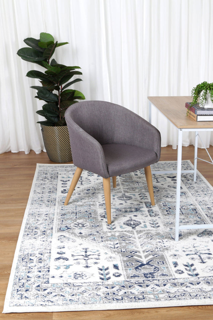 Frankie Nimes Bue & Grey Traditional Rug