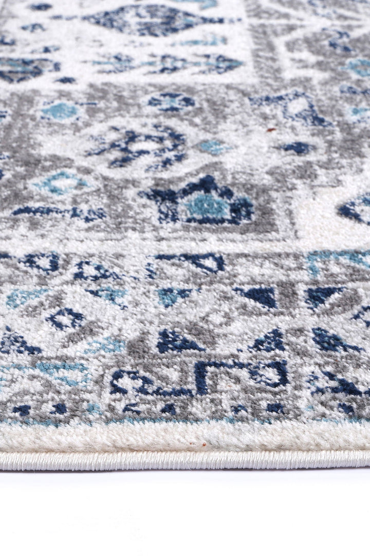 Frankie Nimes Bue & Grey Traditional Rug