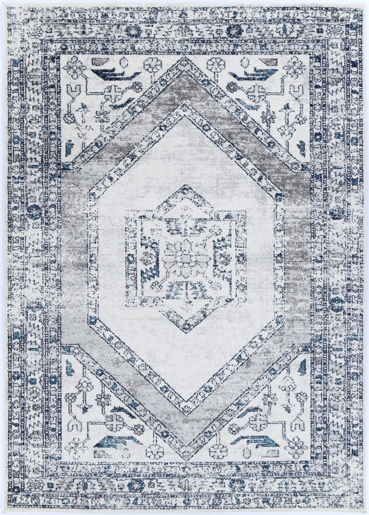Frankie Meze Grey Traditional Rug