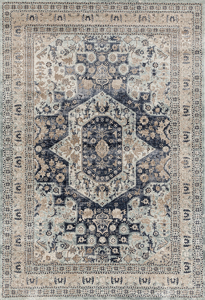 Providence Esquire Brushed Traditional Blue Rug